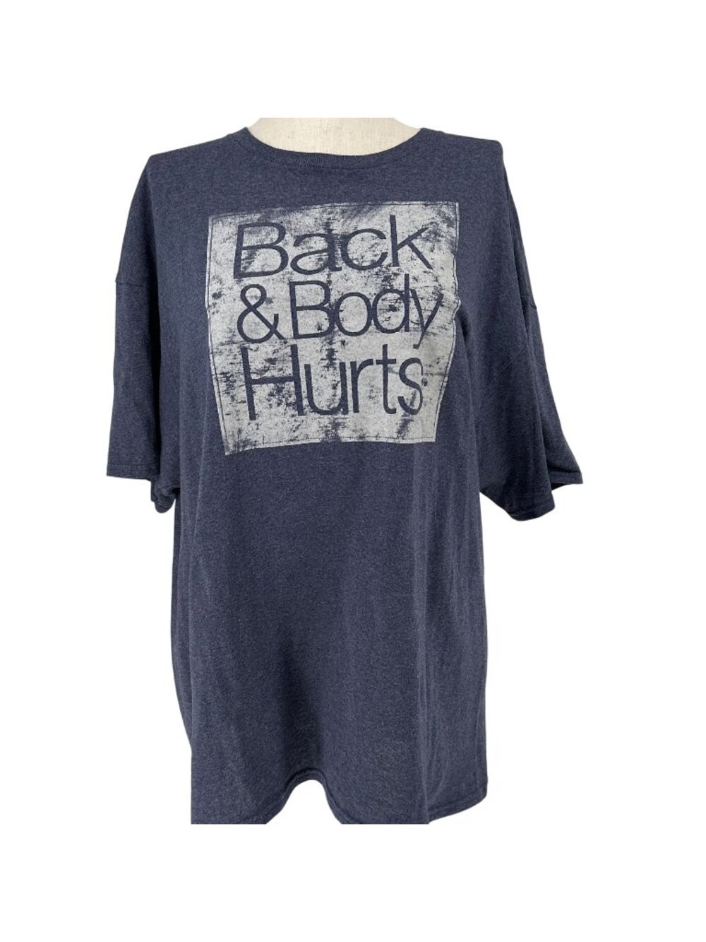 Back and Body Hurts Graphic Tee 2XL Blue Cotton Blend Delta Pro Weight Unisex